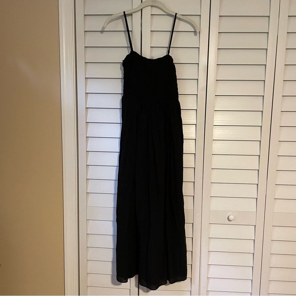 & Other Stories BLACK Cotton Midi Dress Size 2 EUC